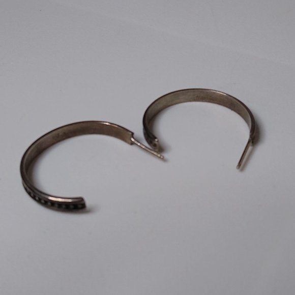 Vintage Metal Half Hoop Earrings - Picture 9 of 13